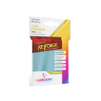 Gamegenic - PRIME KeyForge Exoshields 66 x 92 mm - Clear (40 Sleeves)
